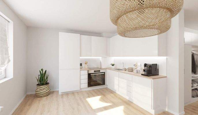 Die offene Wohnküche lädt zum gemeinsamen Kochen ein