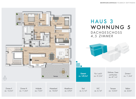 Übersicht Wohnung und Wohnflächen