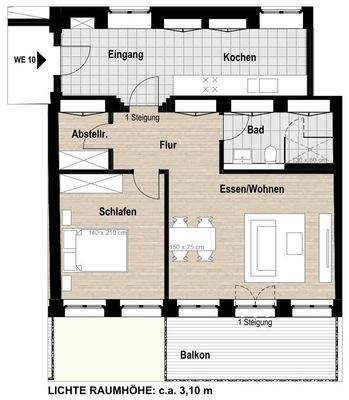 Grundriss Detailansicht WE 10
