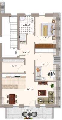 Grundriss Referenzobjekt – vorbehaltlich baubedingter Abweichungen