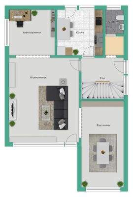 Erdgeschoss (Grundriss nicht maßstabsgetreu)