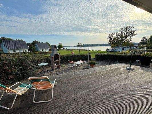 Blick von der Terrasse Bungalow 3 und 4