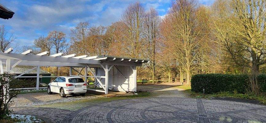 Carport mit Lindenallee