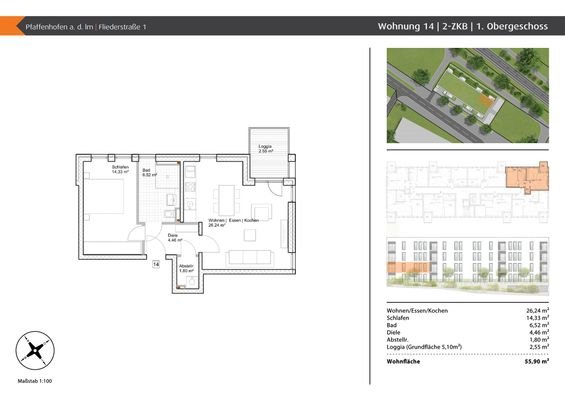 Grundriss Wohnung 14