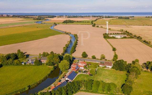 Drohnenaufnahme mit Blick Richtung Nordsee