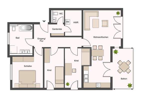 Grundriss - ca. 116 qm Wfl.