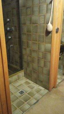 Dusche im UG neben d. Sauna