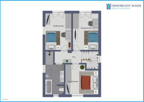 Grundriss Obergeschoss (nicht Maßstabsgetreu)