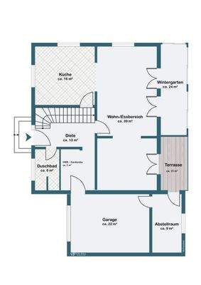 Erdgeschoss mit angrenzend Garage