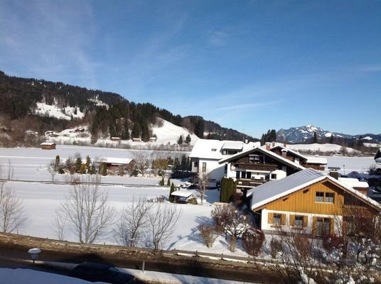 Blick vom Balkon im Winter