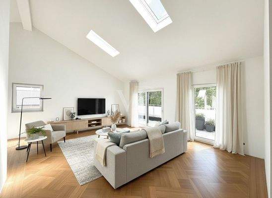 Großzügiger Wohnbereich KI generiertes Bild