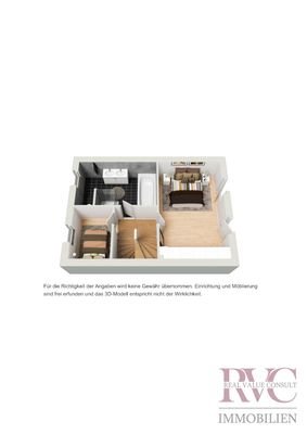 3D Visualisierung 1. Stock möbliert