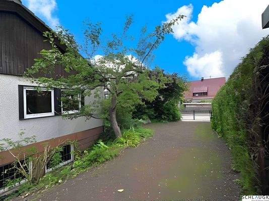 Gründstücksfläche des Hauses, hinterer Bereich