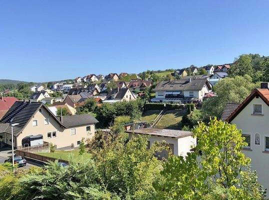 Ausblick vom Balkon im Erdgeschoss