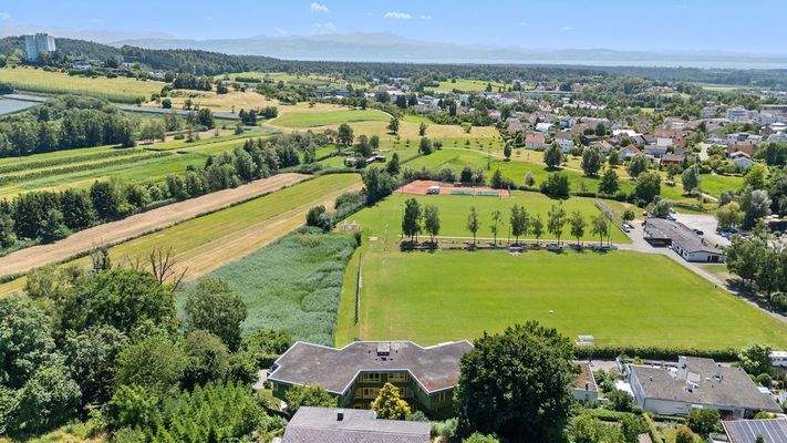 Aussicht auf die Alpen und den Bodensee