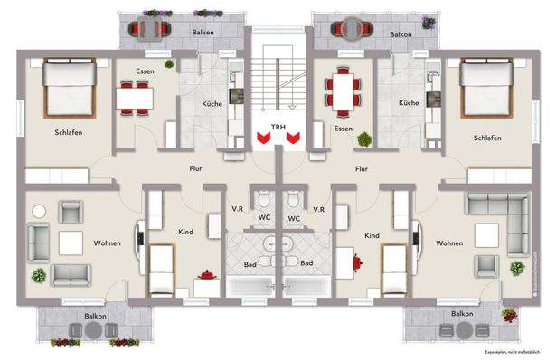 Grundriss Wohnung 3 und 4