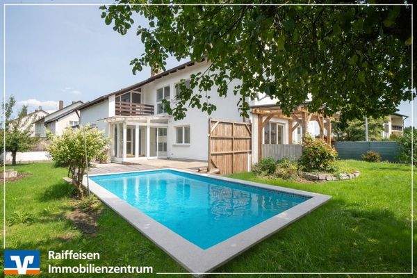 KI generiert: Gartenbild mit Pool