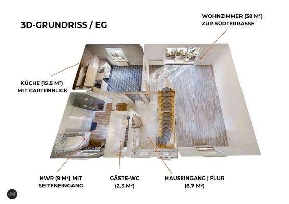 Grundriss - Erdgeschoss 3D
