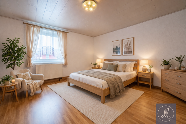 Schlafzimmer OG virtuell möbliert