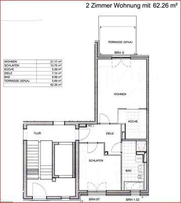Grundriss mit Maßen