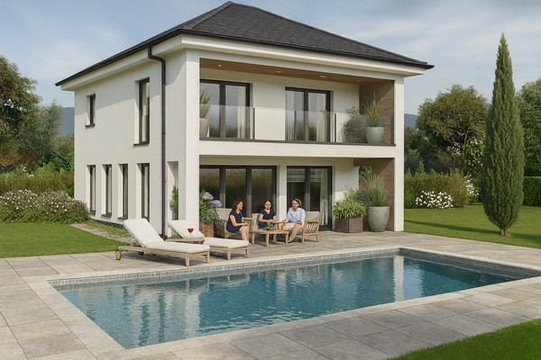 Hausansicht Zeltdachvariante