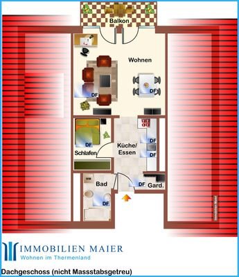 Grundriss Dachgeschoss (nicht Maßstabsgetreu)