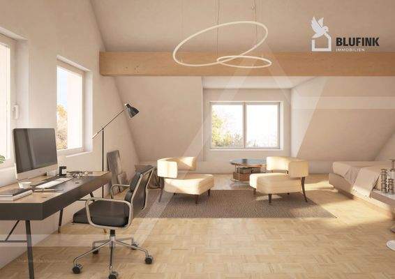 Innenvisualisierung Beispiel Dachstudio