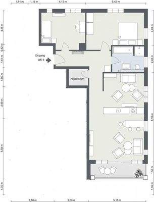 Wohnung Nr. 9 Grundriss mit Maßangabe
