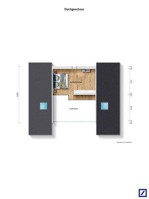 Grundriss Spitzboden Möbeliert