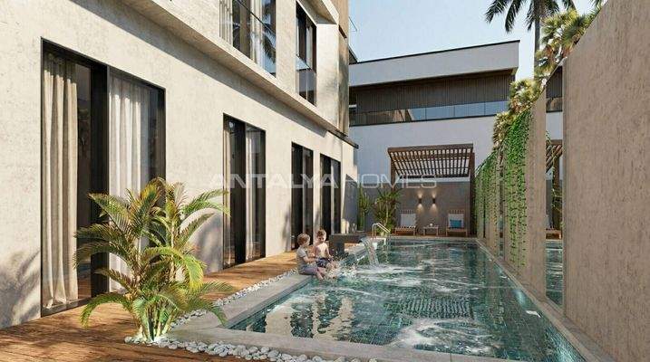 Apartments for Sale in a Project 400 M from the Sea in Lara Antalya