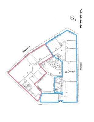 Grundriss 1. OG (ca. 240 m² - blau)