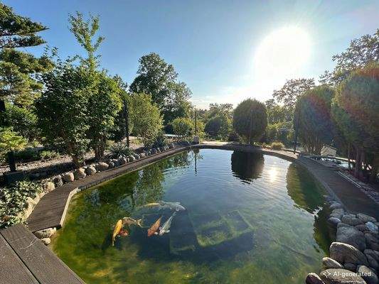 [KI-generiertes Foto] Koiteich mit weitläufigem Blick