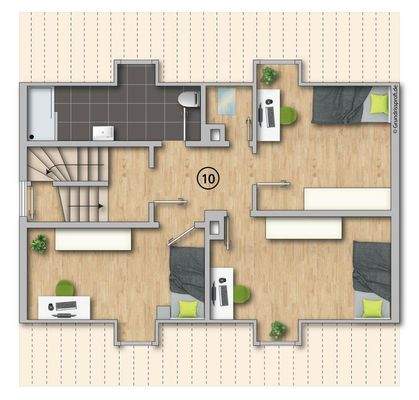 Kleines Wohnhaus 2. Obergeschoss