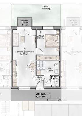 Grundriss Wohnung 3