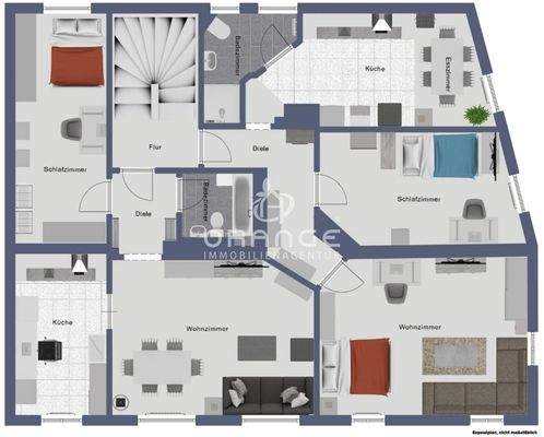 Grundriss 1., 2. & 3. OG