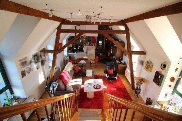 Wohnbereich vom Schlafzimmer aus gesehen