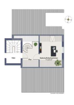 Grundriss Studio (3. OG)