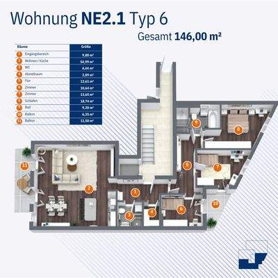 Wohnung NE2.1 Typ 6