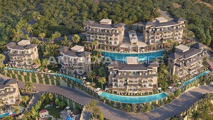 Sea View Apartments in a Luxury Complex in Kargicak Alanya