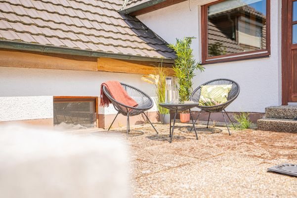 Terrasse auf der Rückseite mit Zugang zum Essbereich