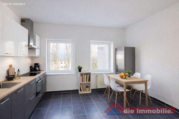 Küche mit KI möbliert