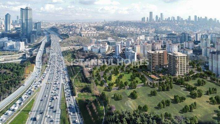 Apartments in a Complex with Forest View in Istanbul Kagithane