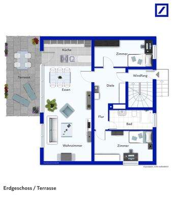 EG mit Terrasse nicht maßstäblich!