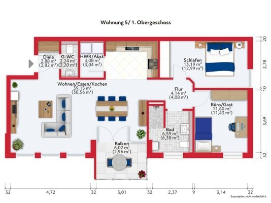 Grundriss Wohnung 5