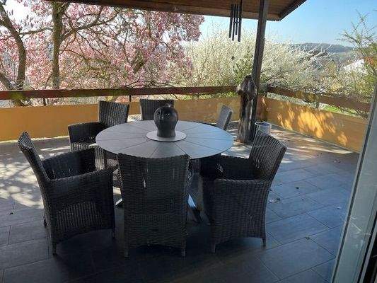 Blick auf die Terrasse nach SW