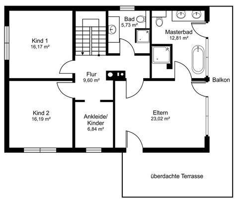Grundrissplan Obergeschoss