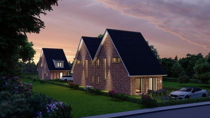 Ansicht bei Dämmerung