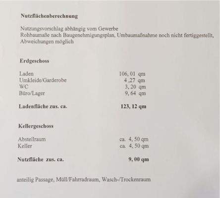 Nutzflächenberechnung