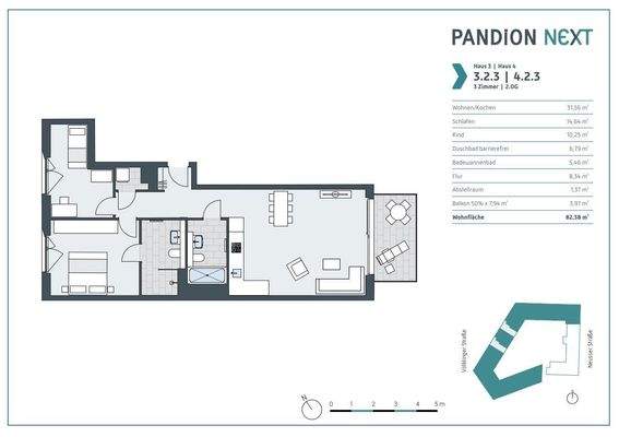 Grundriss der Wohnung