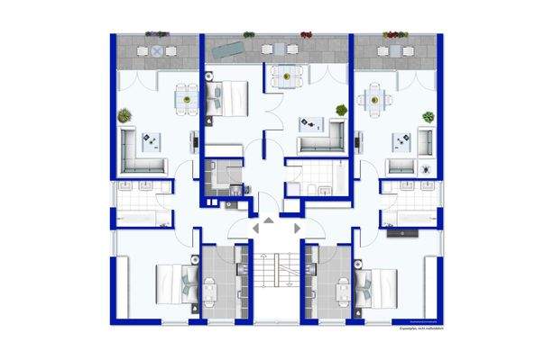 Grundriss OG (3 Wohnungen)